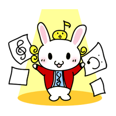[LINEスタンプ] 音楽ウサギの日常