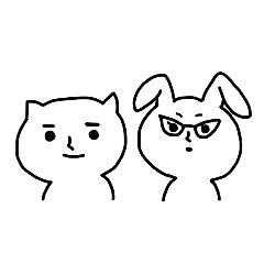 [LINEスタンプ] ねこセンパイとうさぎ部長の画像（メイン）