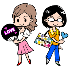 [LINEスタンプ] アイドル好き・ジュン＆ジュンコの叫びの画像（メイン）