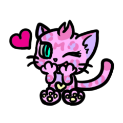 [LINEスタンプ] ひょう柄ねこ