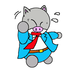 [LINEスタンプ] ブタネコ係長