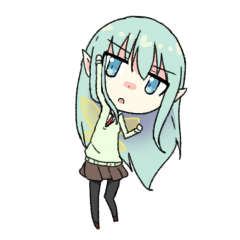 [LINEスタンプ] 女子高生エルフの日常