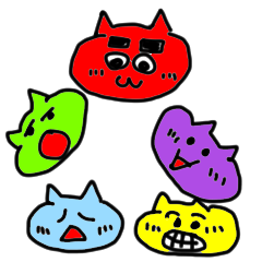 [LINEスタンプ] 五色ねこの画像（メイン）