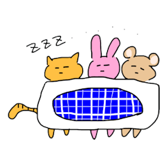 [LINEスタンプ] 気ままで愉快な仲間たち(ウサギ＆ネコ＆クマ)の画像（メイン）