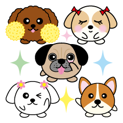 [LINEスタンプ] まんまる動物スタンプ（犬）