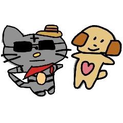 [LINEスタンプ] 猫と犬の日常生活 もこしーver．