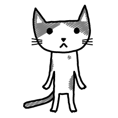 [LINEスタンプ] きょとんねこ