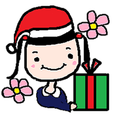 [LINEスタンプ] ツインテールのクリスマスサンタとトナカイ