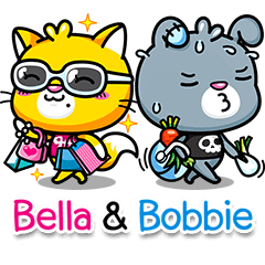 [LINEスタンプ] Bella ＆ Bobbie  (English Edition)の画像（メイン）