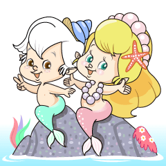 [LINEスタンプ] Little Pets  ~mermaid~