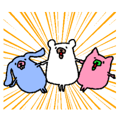 [LINEスタンプ] クマとウサギとイヌの妖精5の画像（メイン）