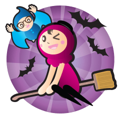 [LINEスタンプ] Liz ＆ Sean (Halloween)