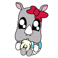 [LINEスタンプ] I'm a little Rhyno Girl