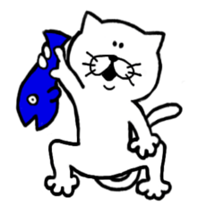 [LINEスタンプ] 白いネコの何気ない日常 初級編