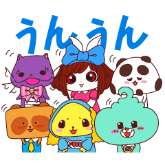 [LINEスタンプ] いろいろキャラのひな壇お返事スタンプの画像（メイン）