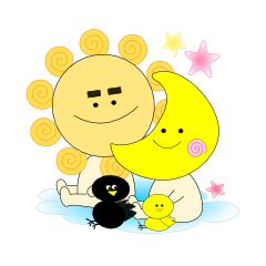 [LINEスタンプ] SUNとMOONの幸せな日々の画像（メイン）