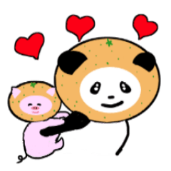 [LINEスタンプ] みかんパンダと子豚のスタンプ