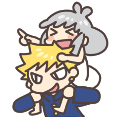 [LINEスタンプ] 金髪くんとぎんぱつちゃんの画像（メイン）