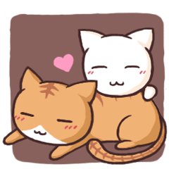 [LINEスタンプ] Tabby cat ＆ white catの画像（メイン）