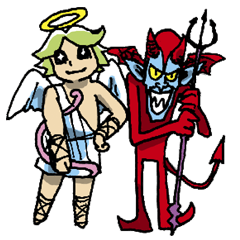 [LINEスタンプ] 天使と悪魔との画像（メイン）