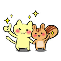 [LINEスタンプ] ねこ＆りす