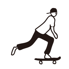 [LINEスタンプ] MONOTONE SKATE BOADER