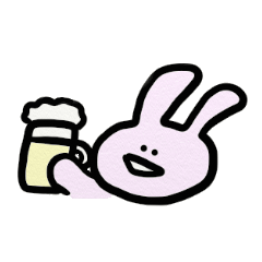 [LINEスタンプ] 飲みうさぎ