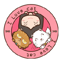 [LINEスタンプ] I Love Cat (Eng)の画像（メイン）