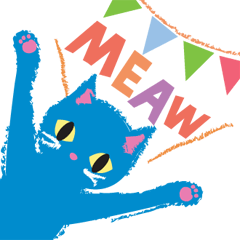 [LINEスタンプ] しあわせの青い猫。