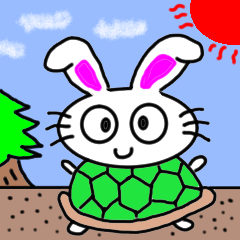 [LINEスタンプ] かめうさ