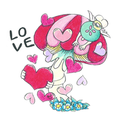 [LINEスタンプ] きのこLOVE～PoPun.P～