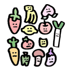 [LINEスタンプ] 野菜さんと果物さんの画像（メイン）