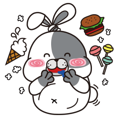 [LINEスタンプ] A magnificent day of fluffy rabbit KANGの画像（メイン）