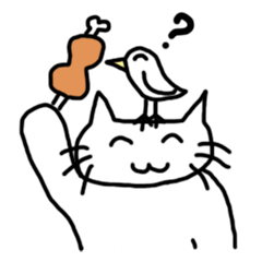 [LINEスタンプ] すごいえがおのねこととり