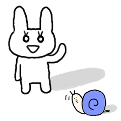 [LINEスタンプ] うさちゃんとかたつむり