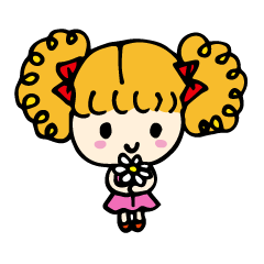 [LINEスタンプ] くるくるリボンちゃんの画像（メイン）