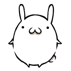 [LINEスタンプ] 小さな白いウサギの画像（メイン）