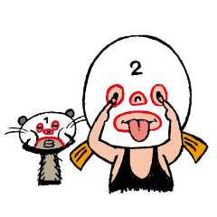 [LINEスタンプ] White Maskman 1号・2号