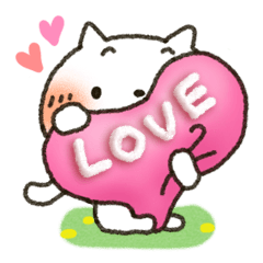 [LINEスタンプ] しろねこLOVEパック