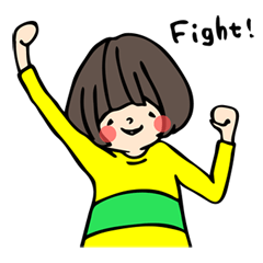 [LINEスタンプ] koyukingcolorのおかっぱちゃんの画像（メイン）