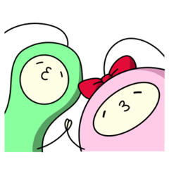 [LINEスタンプ] 未確認生物58号くん・46号ちゃんの画像（メイン）