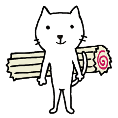 [LINEスタンプ] しろネコなるにゃん