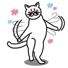 [LINEスタンプ] しろねこのお茶目生活