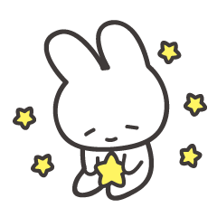 [LINEスタンプ] かがやく星と白うさぎ