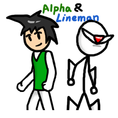 [LINEスタンプ] Alpha ＆ Linemanの画像（メイン）