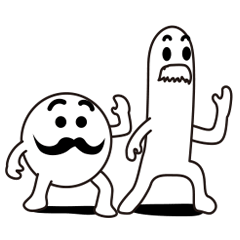 [LINEスタンプ] 黒ひげくんと白ひげくん