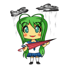 [LINEスタンプ] Ame-chan's rainy activities - (ENG)の画像（メイン）