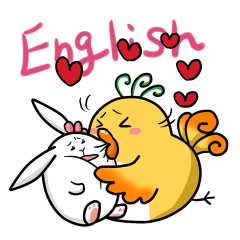 [LINEスタンプ] ハナウサギとホウオウタ(英語Ver)