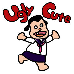 [LINEスタンプ] Ugly and cute student (English ver.)