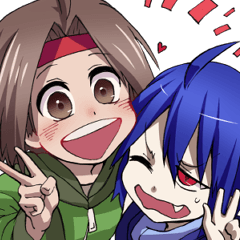 [LINEスタンプ] Everyday,not human boy and a human girl
